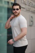 Erkek Kısa Kollu Zigzag Desenli T-shirt resmi